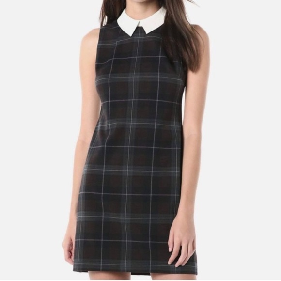 Tommy Hilfiger Dresses & Skirts - Tommy Hilfiger Gray Plaid Windowpane Sleeveless Collared Sheath Dress